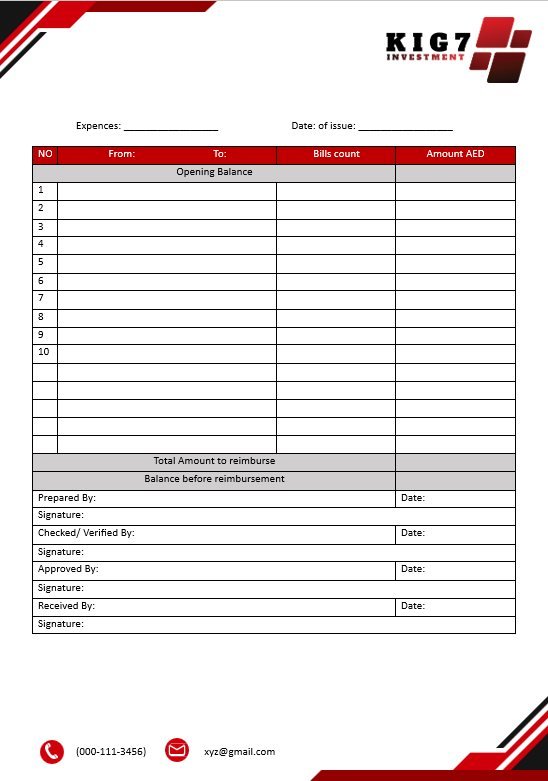KIG7 Investment expense handling sheet