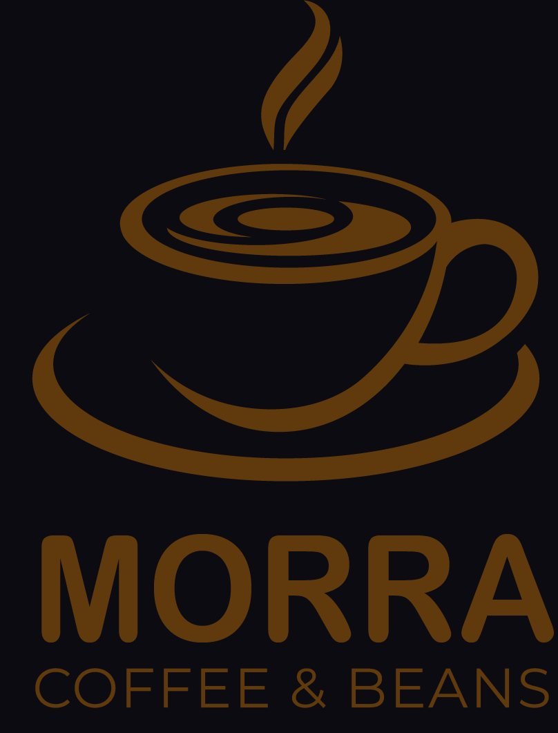 MORRA Coffee and Beans logo — a continuous line cup with rising steam