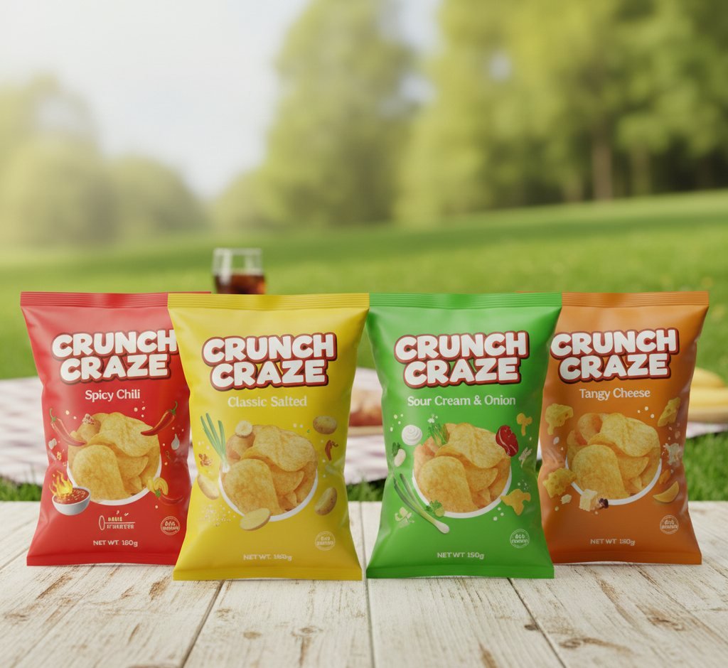 Crunch Craze chips picnic scene