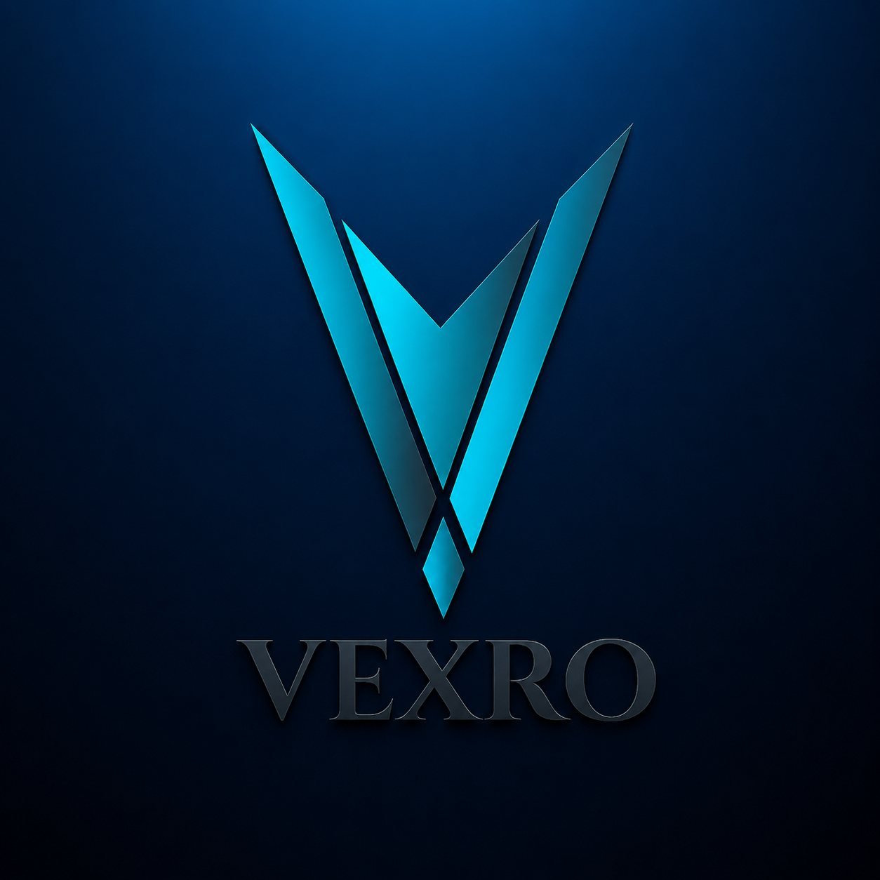 VEXRO logo alternative lockup on a teal ground